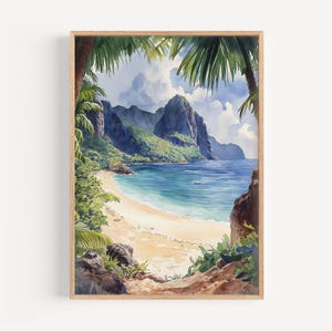 National Park of American Samoa Watercolor Painting, American Samoa Poster or Canvas Print, Samoa Tropical Beach Wall Art Print, Samoan Art