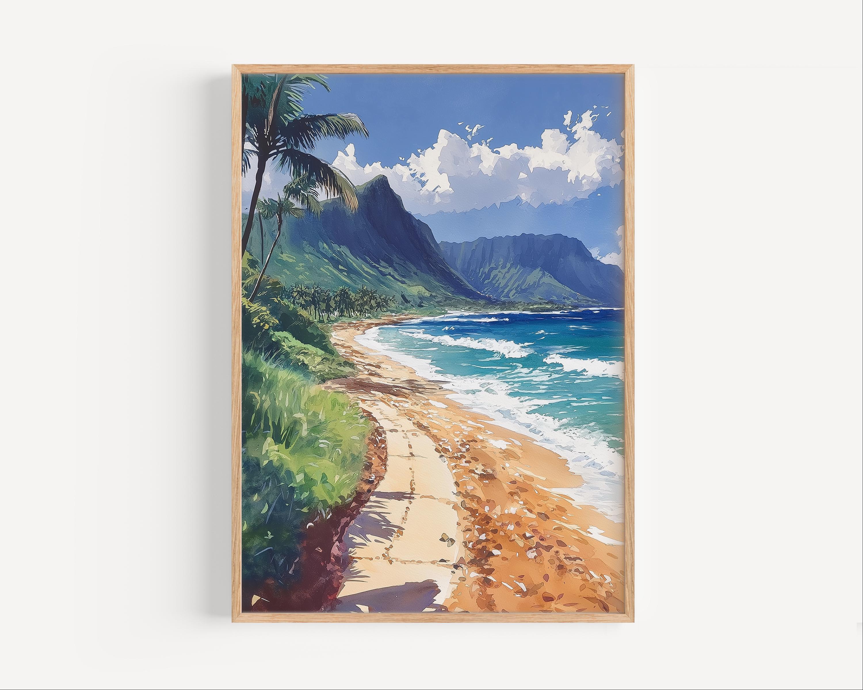 Haleiwa Hawaii Watercolor Painting, Haleiwa Hawaii Travel Poster Haleiwa Hawaii Watercolor Painting, Haleiwa Hawaii Travel Poster