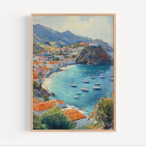 Isola di Catalina, acquerello di Santa Catalina, poster o stampa su tela dell&#39;isola della California, regalo di arte murale di viaggio dell&#39;isola di Santa Catalina