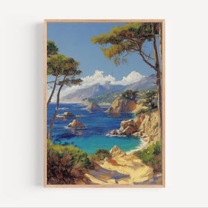 Point Lobos-olieverfschilderij, Point Lobos State Natural Reserve muurkunstposter of canvasprint, olieverfstijlcadeau voor bruiloften, housewarming