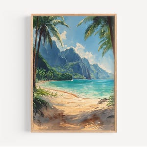 Corcovado National Park Costa Rica Watercolor Painting, Central America National Park Wall Art Poster or Canvas Print Lush Beach Travel Gift