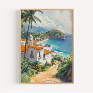 Nayarit Watercolor Painting, Nayarit Travel Poster or Canvas Print, Nayarit Mexico Wall Art Gift, Mexican Beach Painting, Coastal Mexico Art