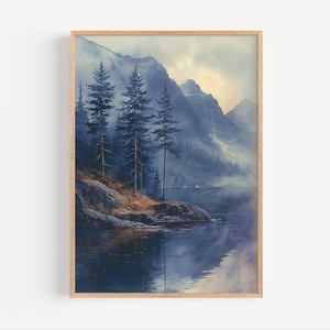 Alaska Coast Realistic Oil Painting, Alaskan Nature Poster Print or Canvas Rural USA Travel Print Lush Ocean Wall Art, Seaside Painting Gift