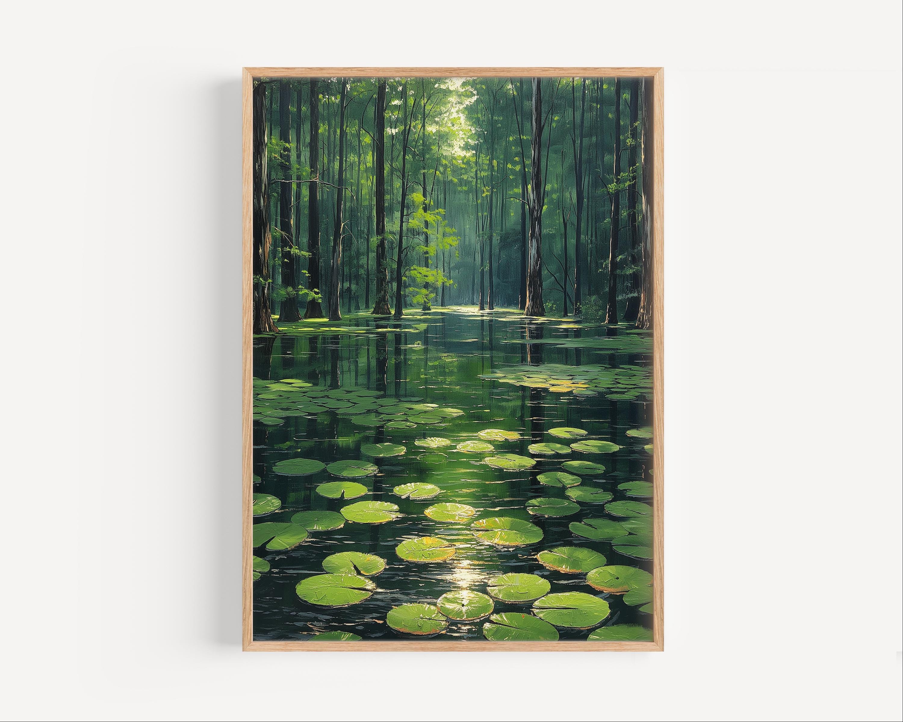 Congaree Oil Painting, South Carolina National Park Wetlands