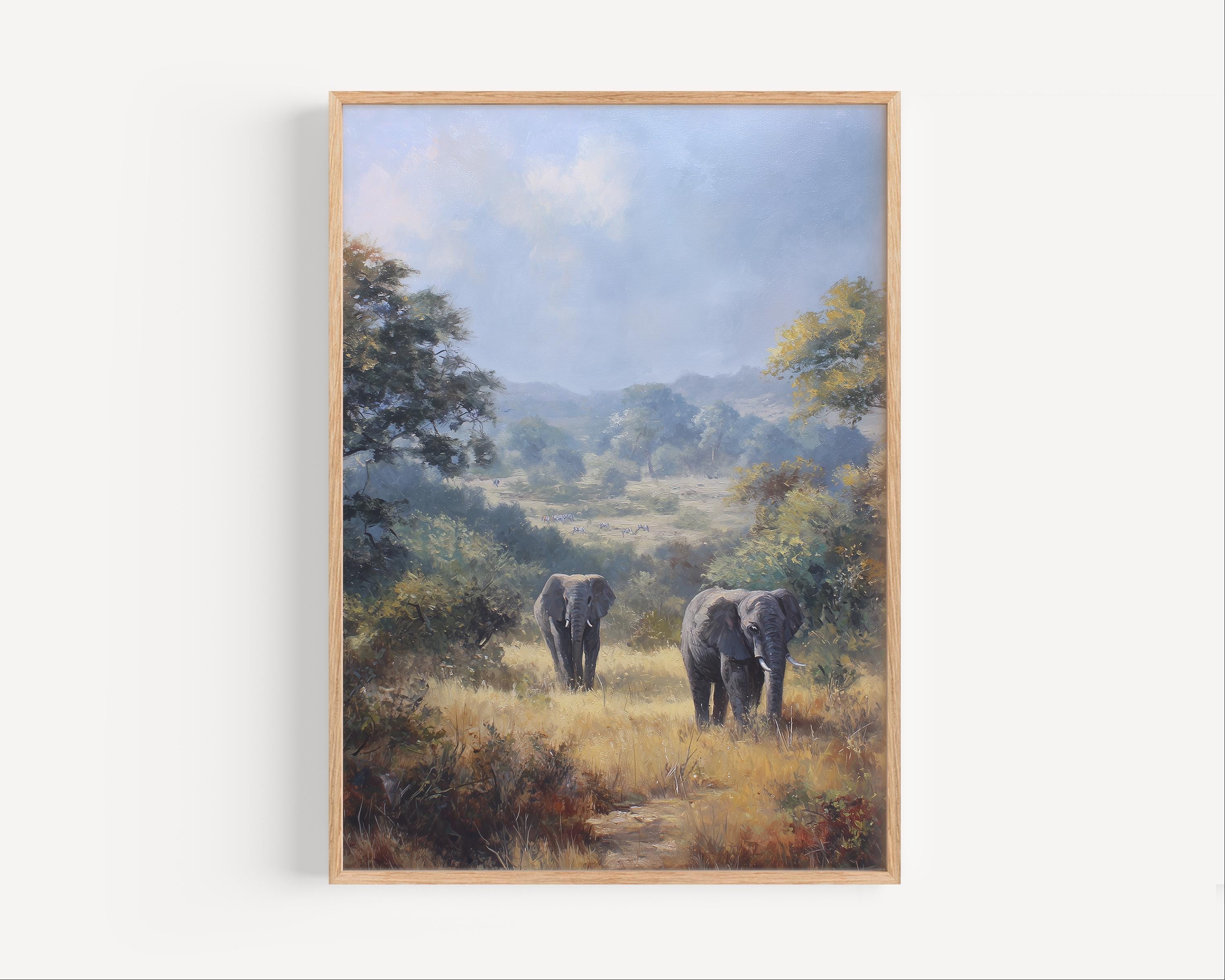 Kruger National Park Oil Painting Print: South Africa Nature Wall