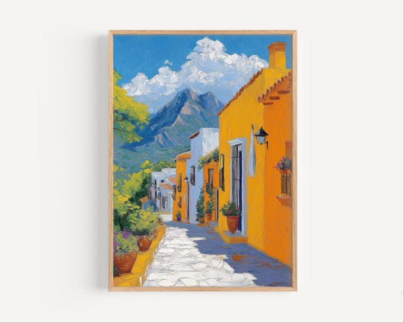 Aguascalientes Oil Painting, Aguascalientes Travel Poster or