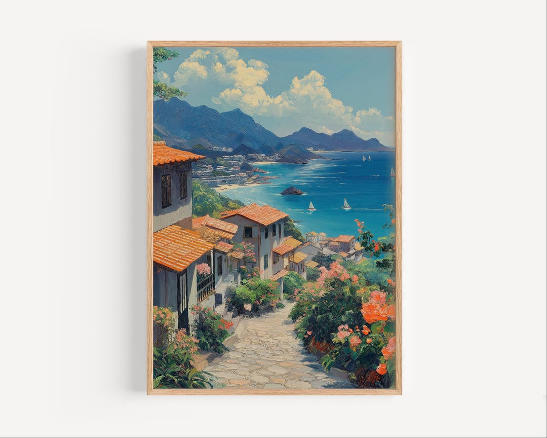 Okinawa Oil Painting, Okinawa Poster or Canvas Print, Okinawa