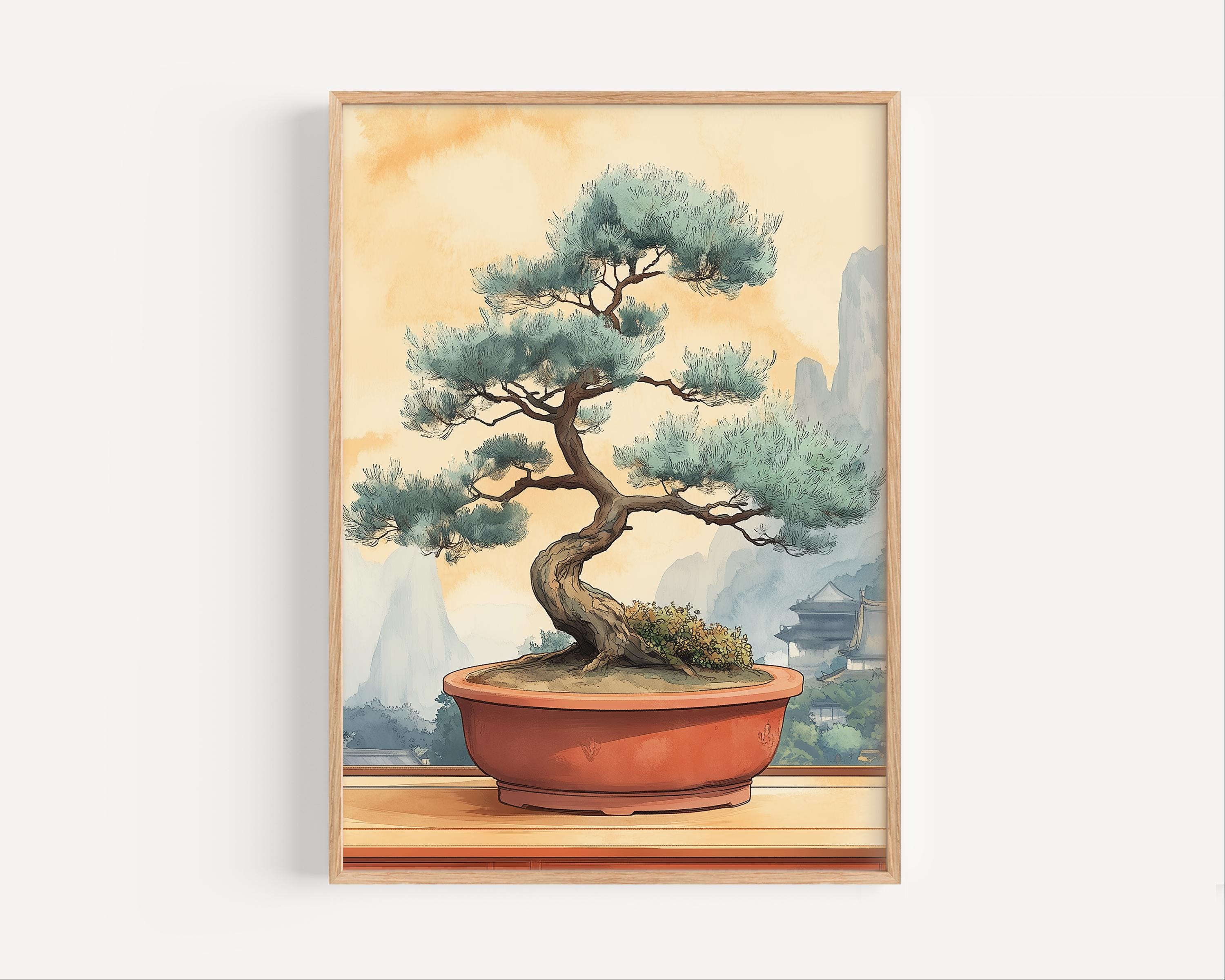 Bonsai malerei - Etsy.de
