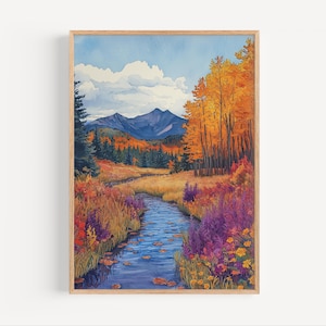 Franconia Notch Aquarell Malerei, Franconia Notch Reiseposter oder Leinwanddruck Franconia Notch Mountain Pass New Hampshire Wandkunst Geschenk