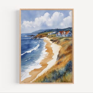 The Hamptons Watercolor Painting, The Hamptons New York Wall Art Poster or Canvas Print, The Hamptons Travel Decor, New York Beach Poster