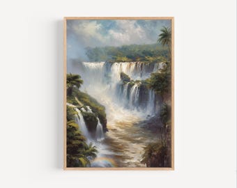 Iguazu nationalpark oljemålning tryck: Sydamerikanskt vattenfall poster eller canvas
