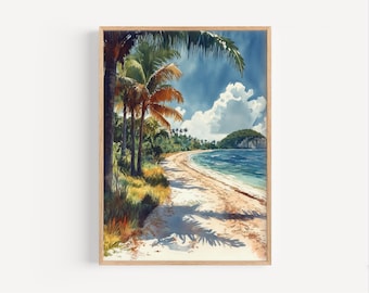 Biscayne National Park Watercolor Painting, Biscayne National Park Florida Poster or Canvas Print, Island Wall Art Gift, Florida Beach Print