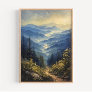 Appalachian Spur Ölgemälde, Amerikanisch Wandern Appalachian Berge Im Freien Poster Druck oder Leinwand Reise Virginia New York Wandkunst Geschenk