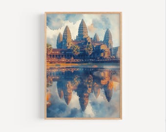 美術品・アンティーク・コレクション 【油彩画】アンコール カンボジア
