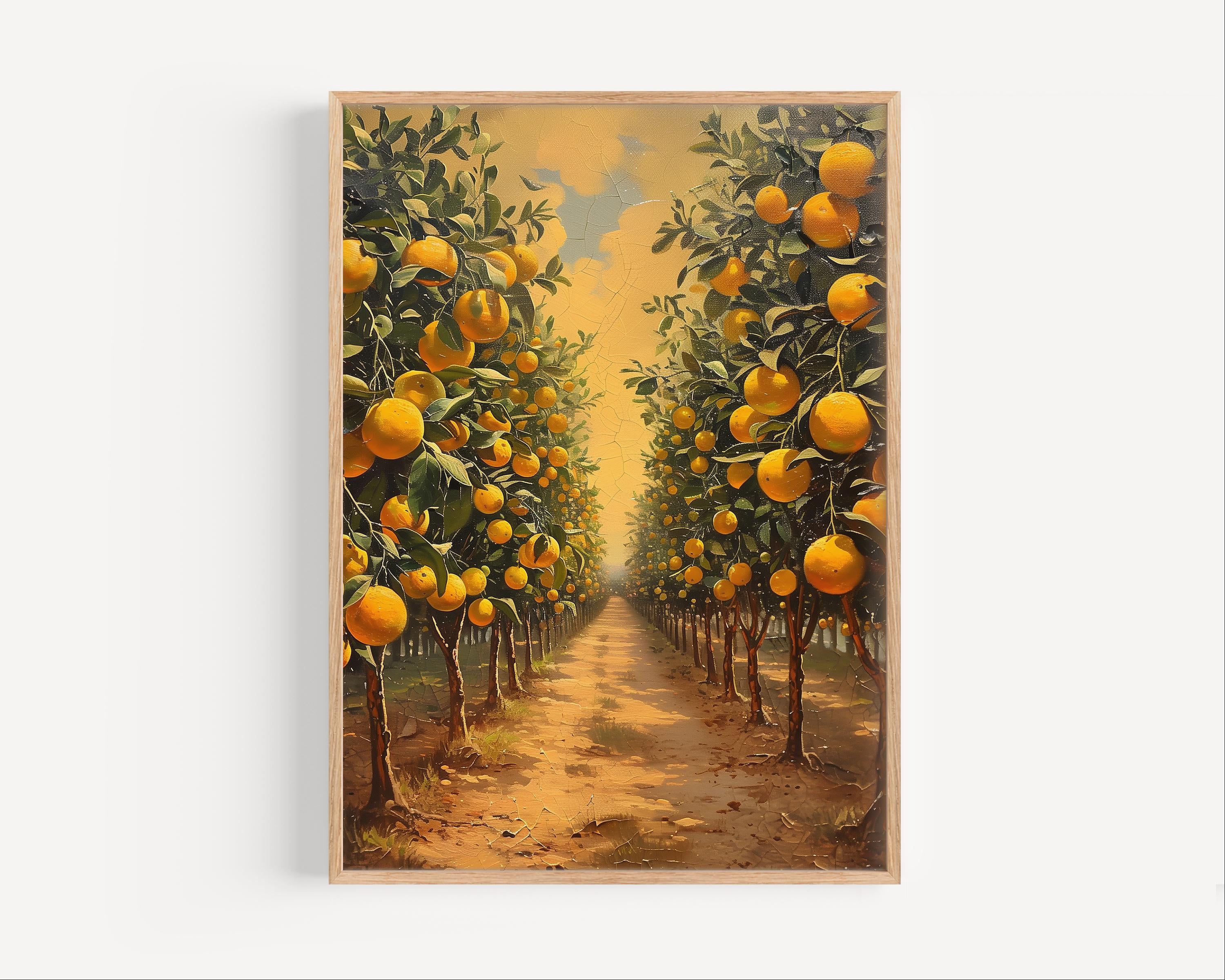 Florida Orange Grove Retro Oil Painting Giclée Print, Old Florida