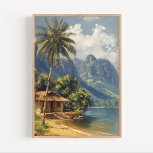 Laos Oil Painting, Laos Travel Poster or Canvas Print, Laos Wall Art Gift, Laos Oil Paint Style Southeast Asia Detailed Impressionist Print