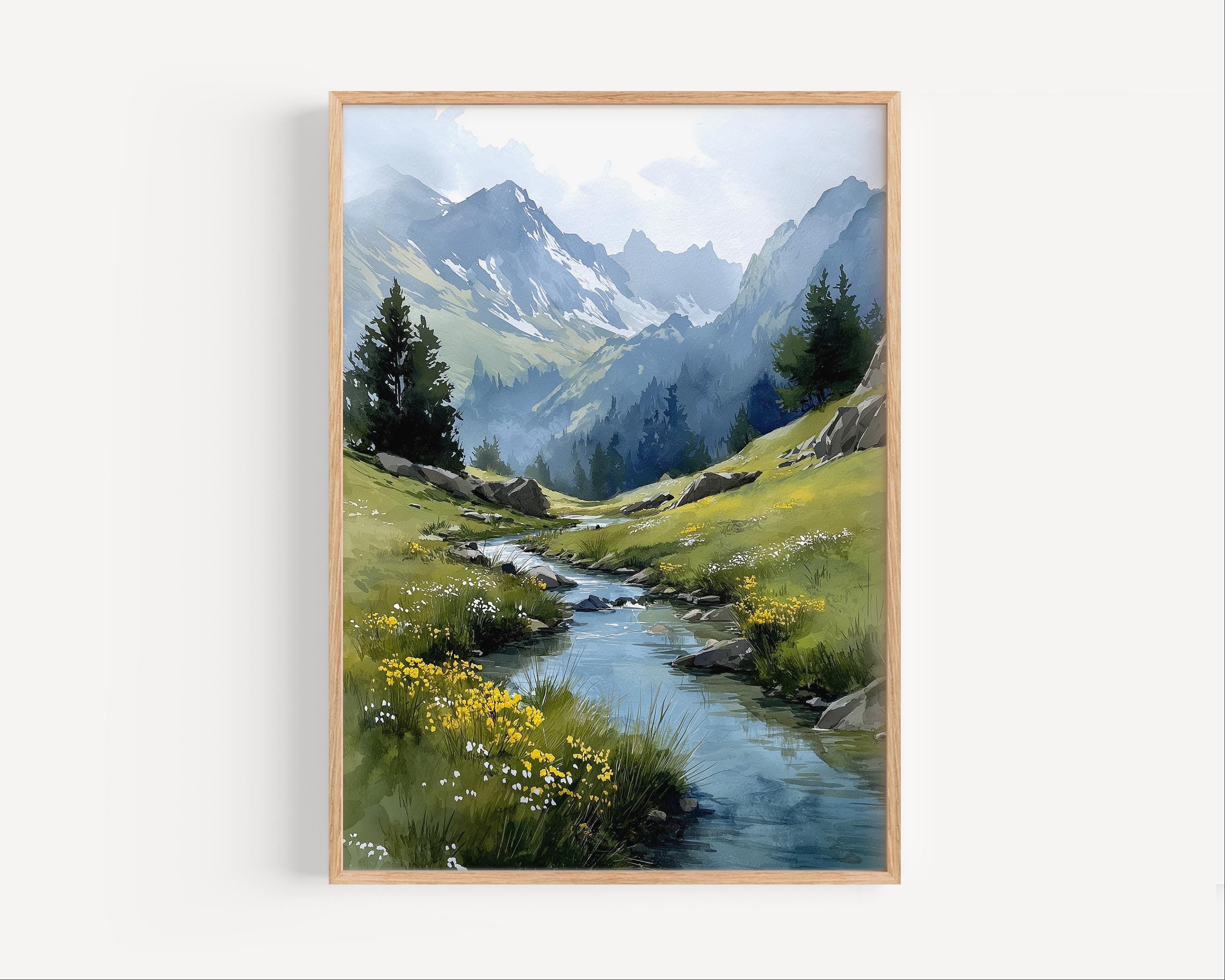 Swiss alps oil painting - Etsy 日本