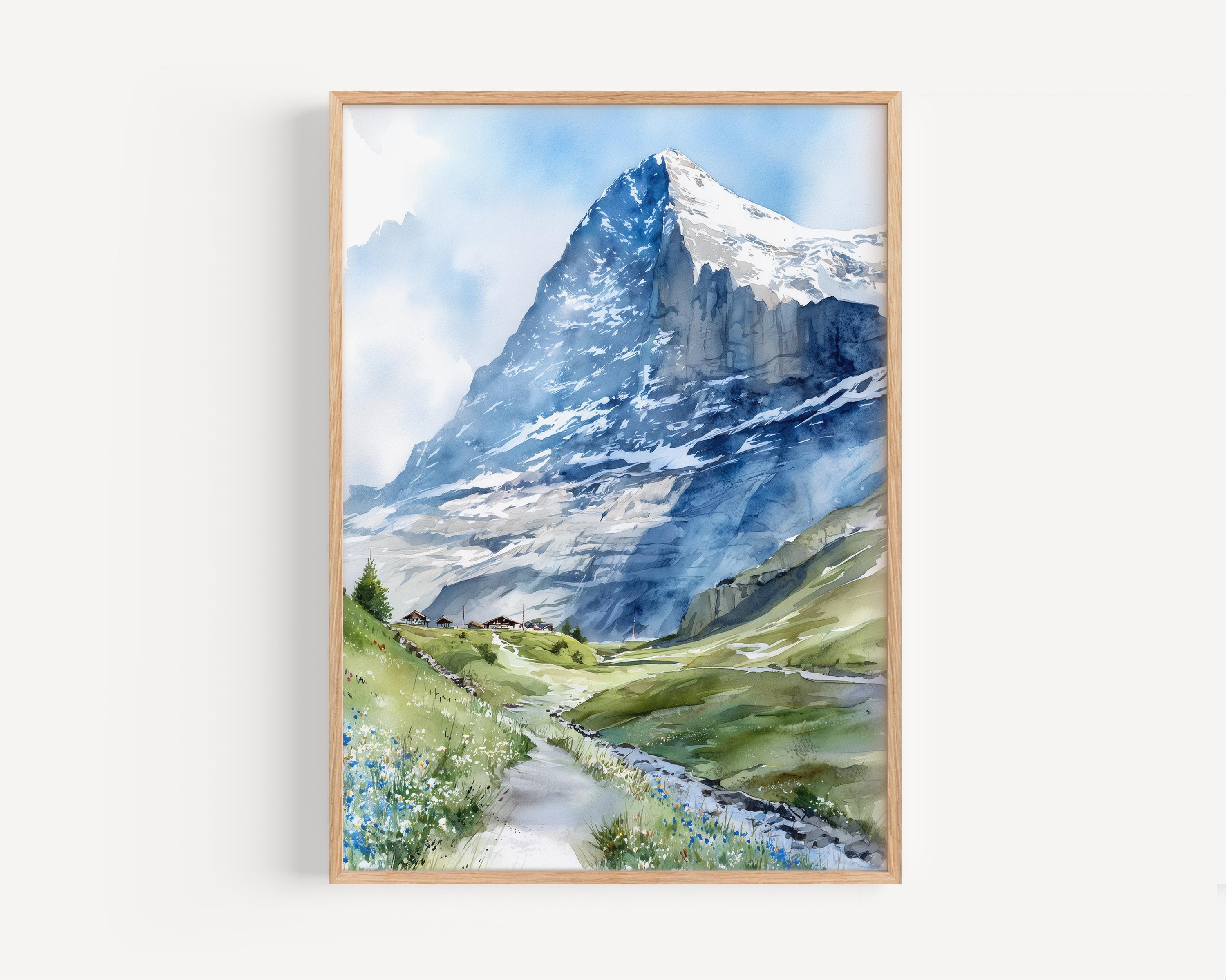 Swiss alps oil painting - Etsy 日本