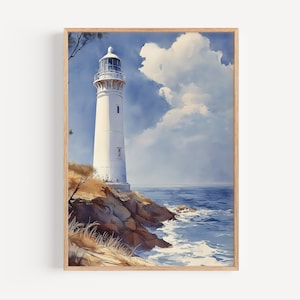 Wollongong Lighthouse Watercolor Painting, Wollongong Poster or Canvas Print, Wollongong Wall Art, Australia Art Gift, Flagstaff Hill Poster