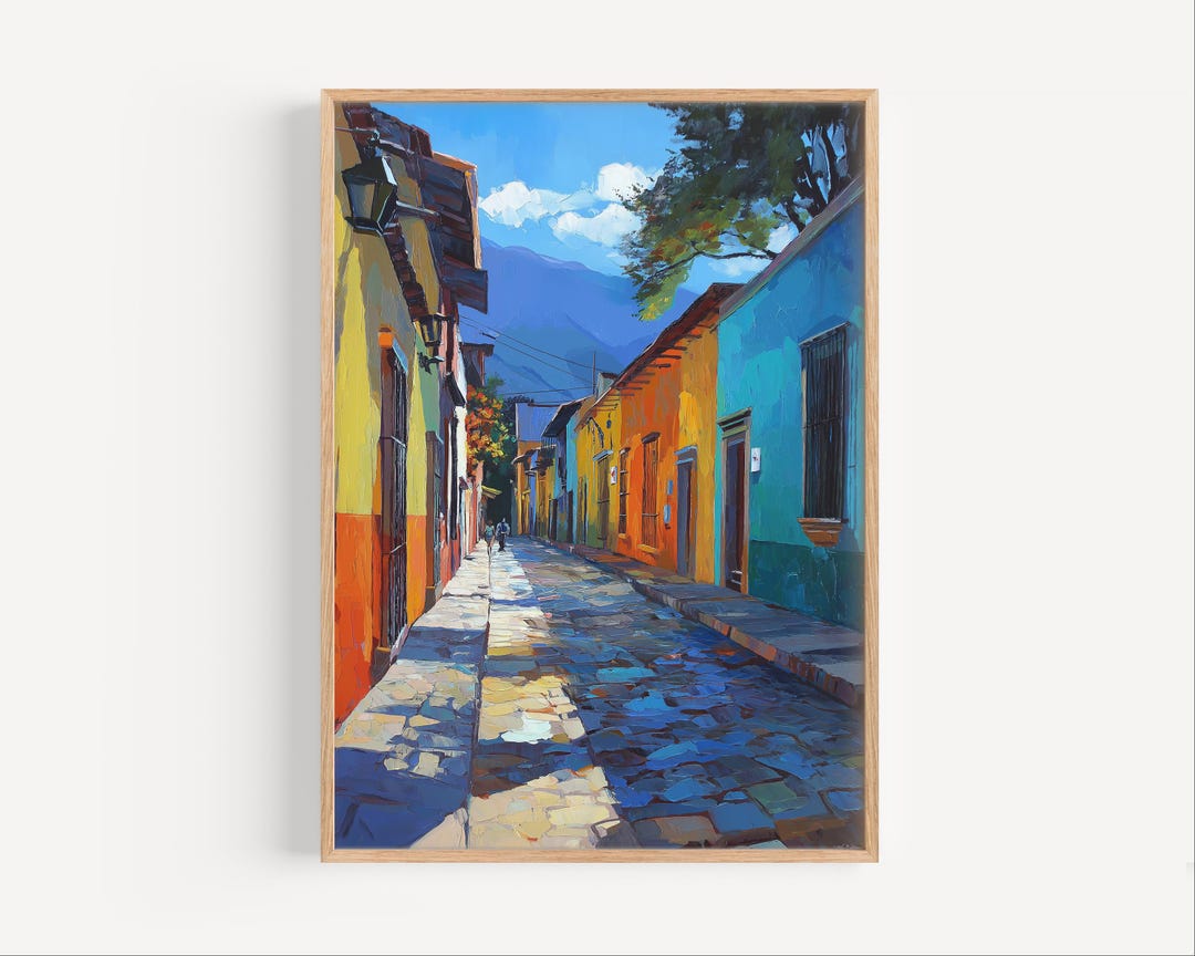 Oaxaca Mexico Oil Painting Print: Mexican Poster or Canvas, Oil