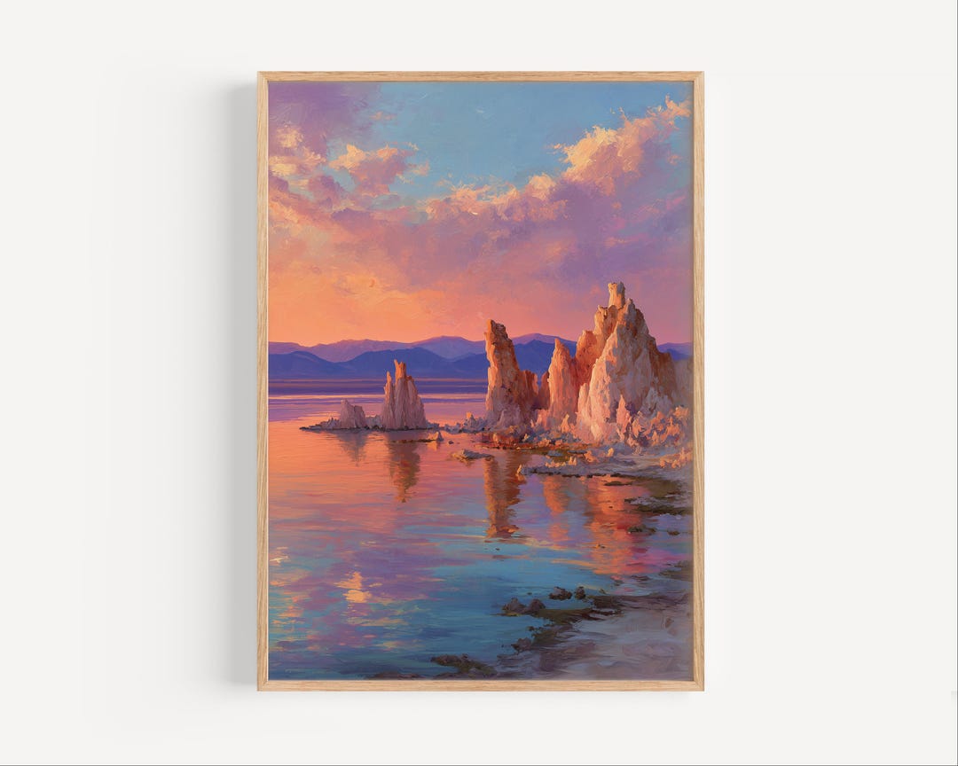 Mono Lake Sunset Oil Painting Print, Mono Lake Poster or Canvas Print ...
