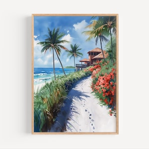 Sanibel Island Florida Poster oder Leinwand Druck, Sanibel Island Florida Wand Kunst Geschenk, Strand Malerei Kunst