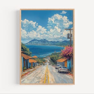 Managua Nicaragua Oil Painting Central America Travel Wall Art Poster or Canvas Print Nicaragua Capital City Wall Decor Gift Oil Paint Style