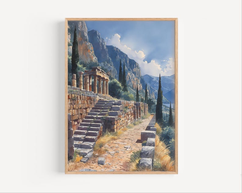 Delphi Watercolor Painting Delphi Poster Or Canvas Print Delphi Delphi Watercolor Painting Delphi Poster Or Canvas Print Delphi