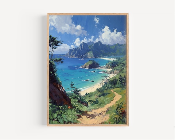 Keramashoto National Park Oil Painting, Keramashoto Okinawa Poster