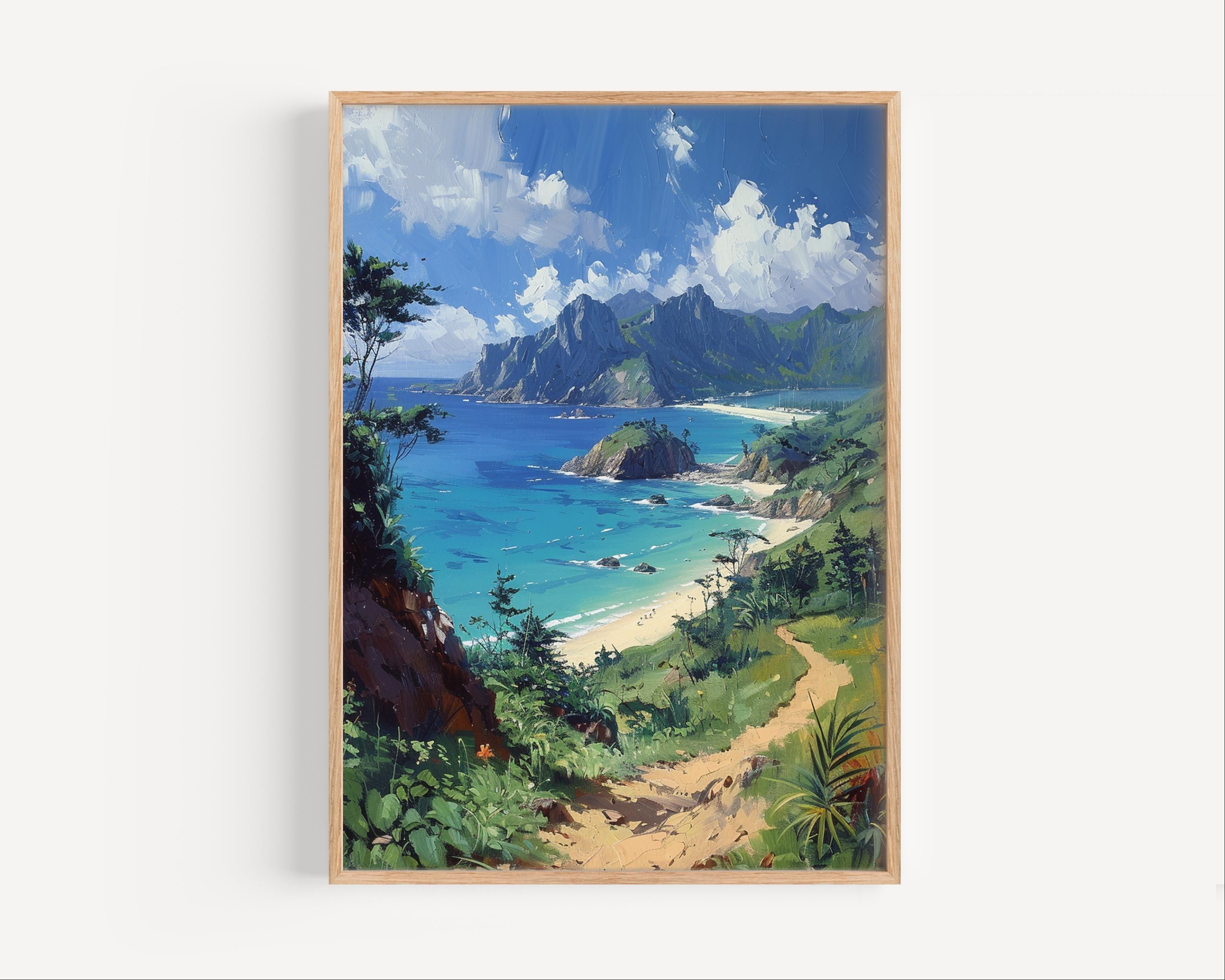 Keramashoto National Park Oil Painting, Keramashoto Okinawa Poster