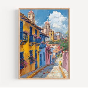 Barranquilla Colombia Oil Painting, Church of San Nicolas Wall Art Poster Print or Canvas Oil Paint Style South America Travel Decor Gift