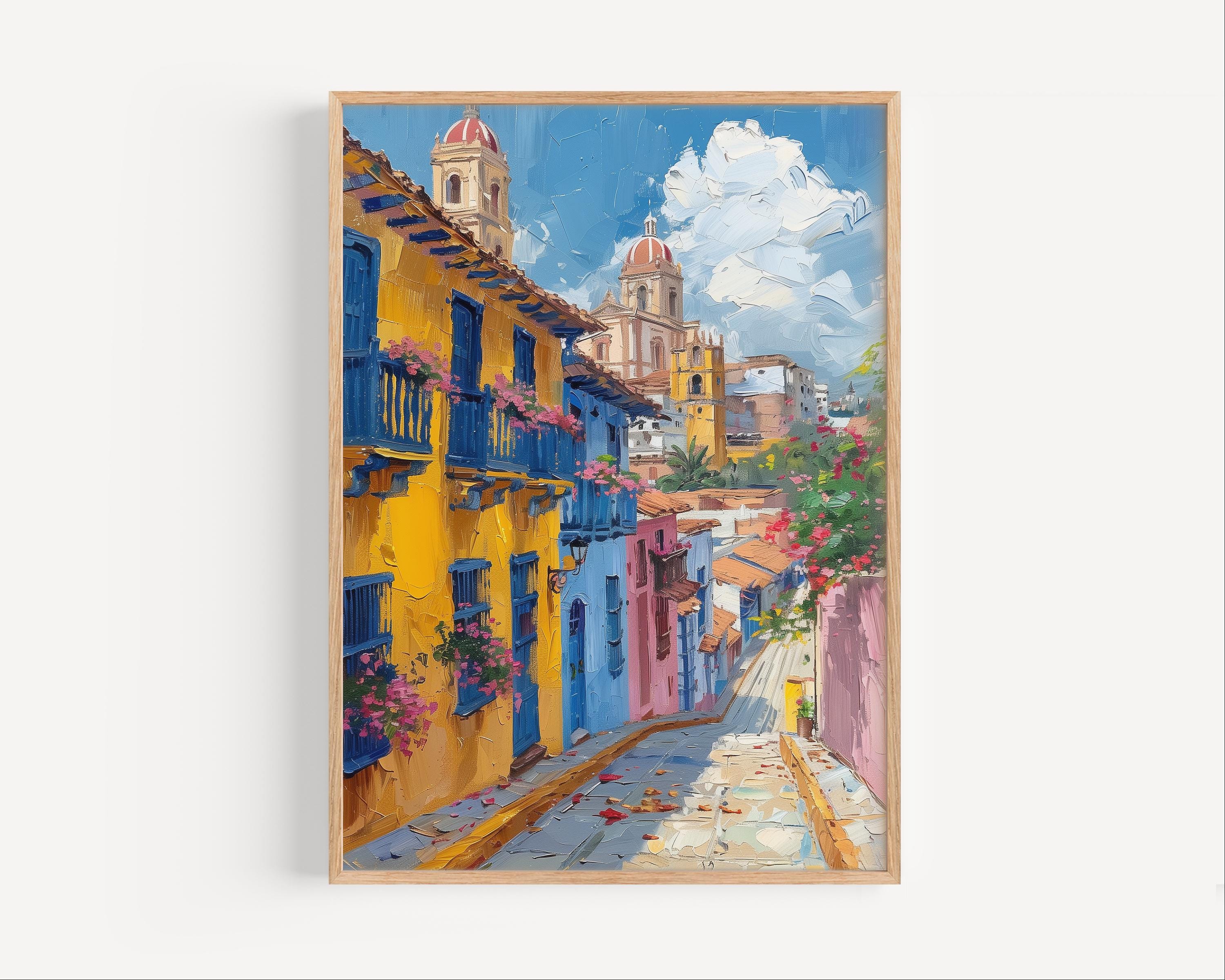 Barranquilla Colombia Oil Painting, Church of San Nicolas Wall Art