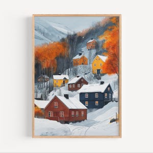 Geirangerfjord Watercolor Painting, Geirangerfjord Norway Poster or Canvas Print, Norway UNESCO Wall Art, Geirangerfjord Print Travel Gift