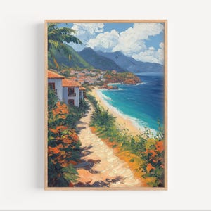 Nayarit Oil Painting, Nayarit Travel Poster or Canvas Print, Nayarit Mexico Wall Art Gift, Mexican Beach Painting, Oil Paint Style Mexico