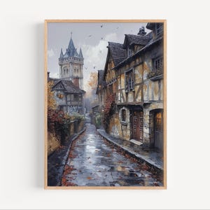 Rennes França Pintura a óleo, Bretanha França Cartaz de viagem Impressão ou arte em tela Noroeste da França Arte de parede Presente Europa Lembrança francesa Presente