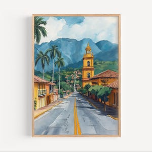 Managua Nicaragua Watercolor Painting, Central America Travel Wall Art Poster or Canvas Print, Lush Nicaragua Capital City Wall Decor Gift