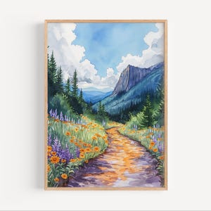 Franconia Notch Aquarellmalerei, Franconia Notch Reiseposter oder Leinwanddruck Franconia Notch New Hampshire Wildblumen Wandkunst Geschenk