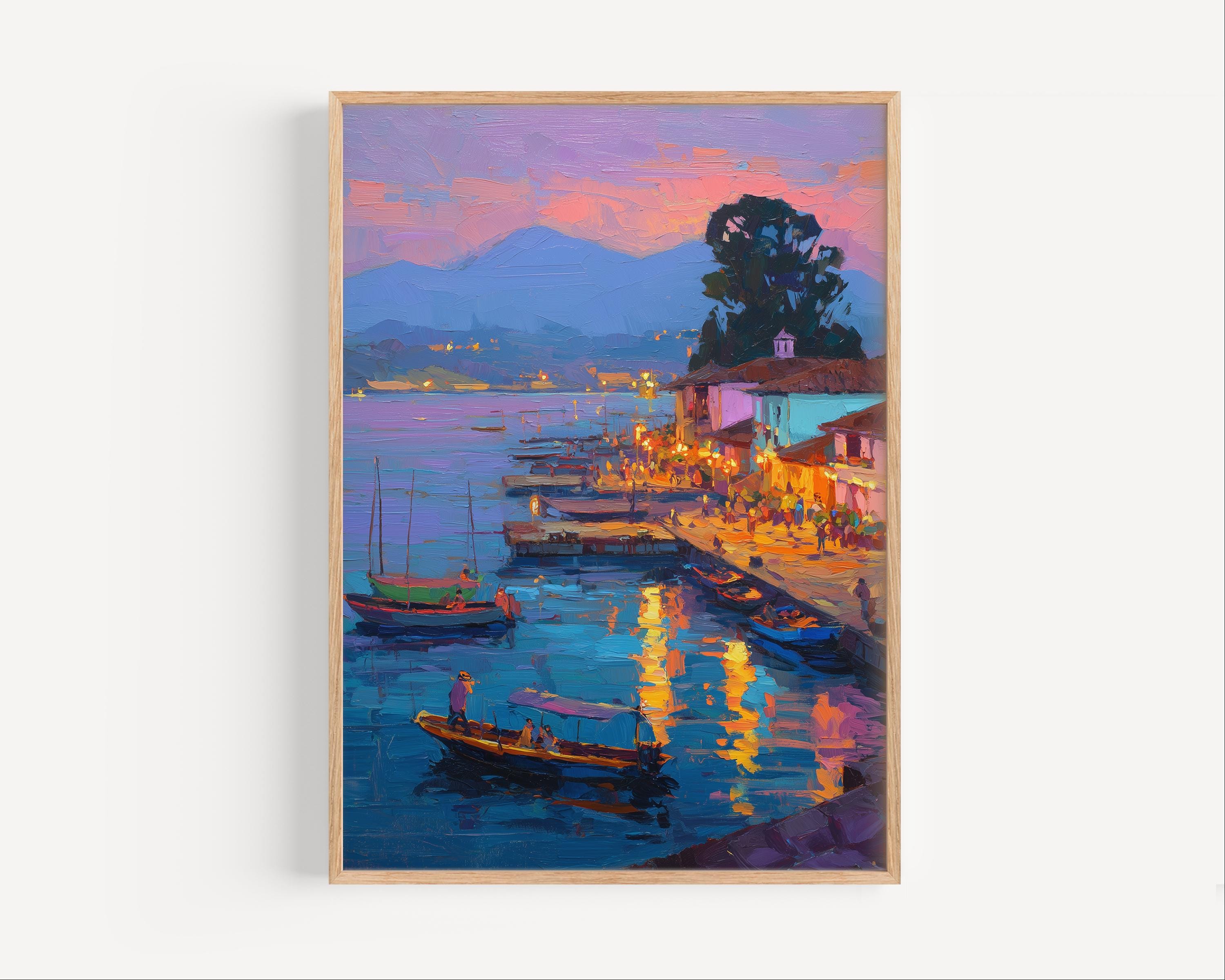 【F25号】 親密さ 油画 油彩 oil painting Michoacan Oil Painting, Michoacán Mexico Travel Poster or Canvas