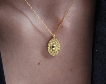 Sunburst Kette: 925 Sterling Silber, 18K vergoldet