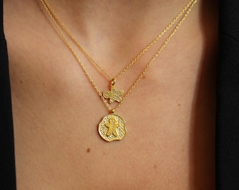 Sterling Silber Weihnachts Charm Halskette: 14K Vergoldete Anhänger