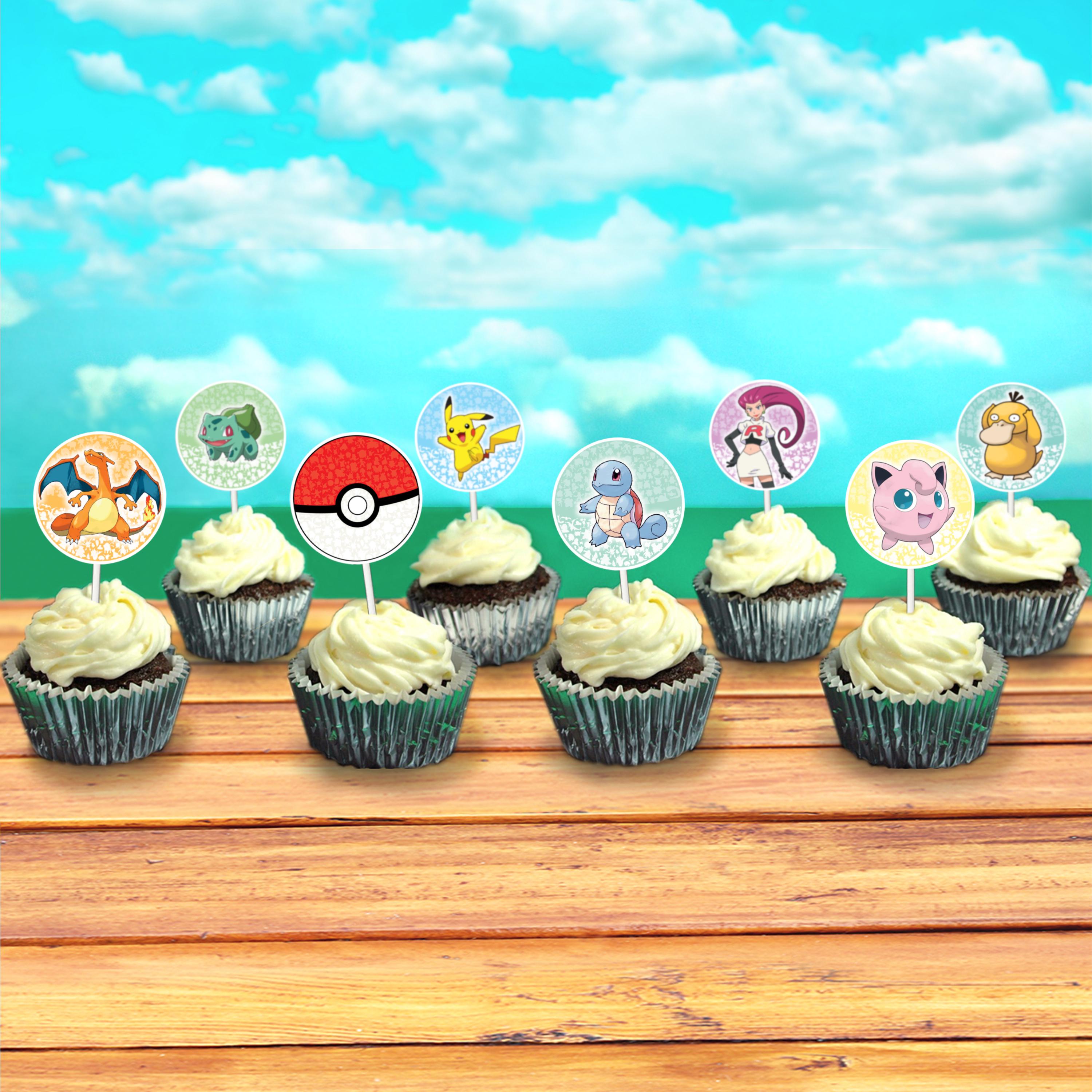 Pokemon Cupcake Toppers, Pokemon Toppers, Pokémon Birthday Party — free download