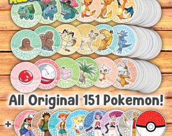 Pokemon Cupcake Toppers, Pokemon Toppers, Pokemon Theme Party Toppers, Pokemon Go Party, Pokemon Birthday Supplies, Pikachu, 151 Pokemon