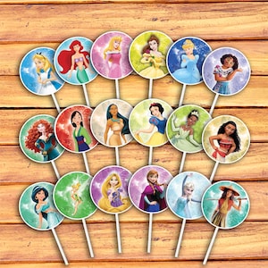 Disney prinses cupcake toppers, prinses cupcake toppers, Disney cupcake toppers, prinses verjaardag, digitale download, prinses geïnspireerd