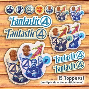 Op de afbeelding: Een set van 15 Fantastic 4-stickers in verschillende maten. De stickers tonen de Fantastic 4-karakters, waaronder Mr. Fantastic, The Thing, The Human Torch en Invisible Woman. De stickers zijn gedrukt op wit vinyl met een glanzende afwerking. De stickers zijn perfect om een vleugje superhelden-plezier toe te voegen aan je laptop, waterfles of telefoon.