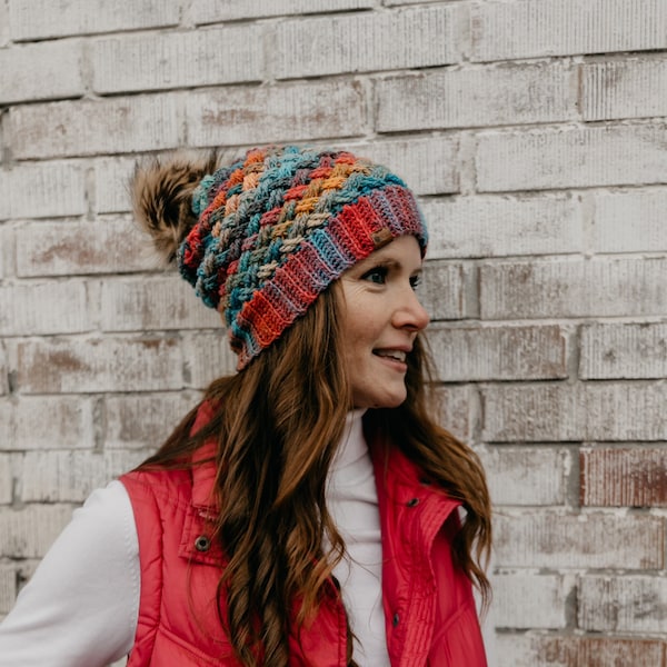 CROCHETED CELTIC HAT / Celtic Stitch / Winter Hat