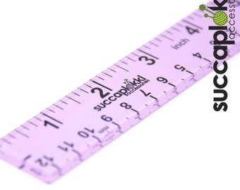 Mittaticcu - Knitter's Ruler, Robust ruler with Imperial/Inch and mm scale, made out of 4mm thick piece of recycled plastic