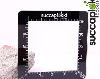 Silmuccaruutu LARGE (4 inch X 4 inch) - Gauge Checker made out of fully recycled "Piano Black" plastic