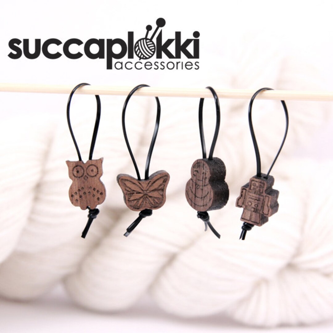 Jazz Band Knitting Stitch Markers, Set of Wooden Knitting Place Markers