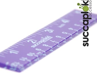 Mittaticcu - Knitter's Ruler, Robust ruler with Imperial/Inch and mm scale, made out of 4mm thick piece of recycled plastic