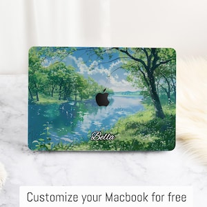 Riverside peinture à l&#39;huile MacBook étui pour Air 15 13 A2681 A3113 A2337 housse de protection rigide pour ordinateur portable Pro 13/14/15/16 M1 M2 M3 2023 2024